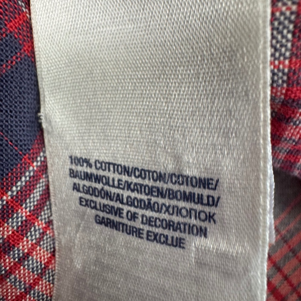 Polo Ralph Lauren Boys XL (18-20) Plaid Button Down Long Sleeve Shirt Redwht/blu - Picture 5 of 7